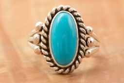 Native American Jewelry Sleeping Beauty Turquoise Sterling Silver Ring